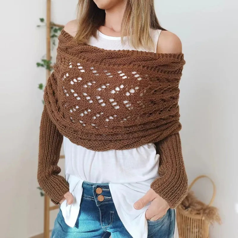 Knitted Double Sleeve Shawl WEM Support (www.WEM.support)