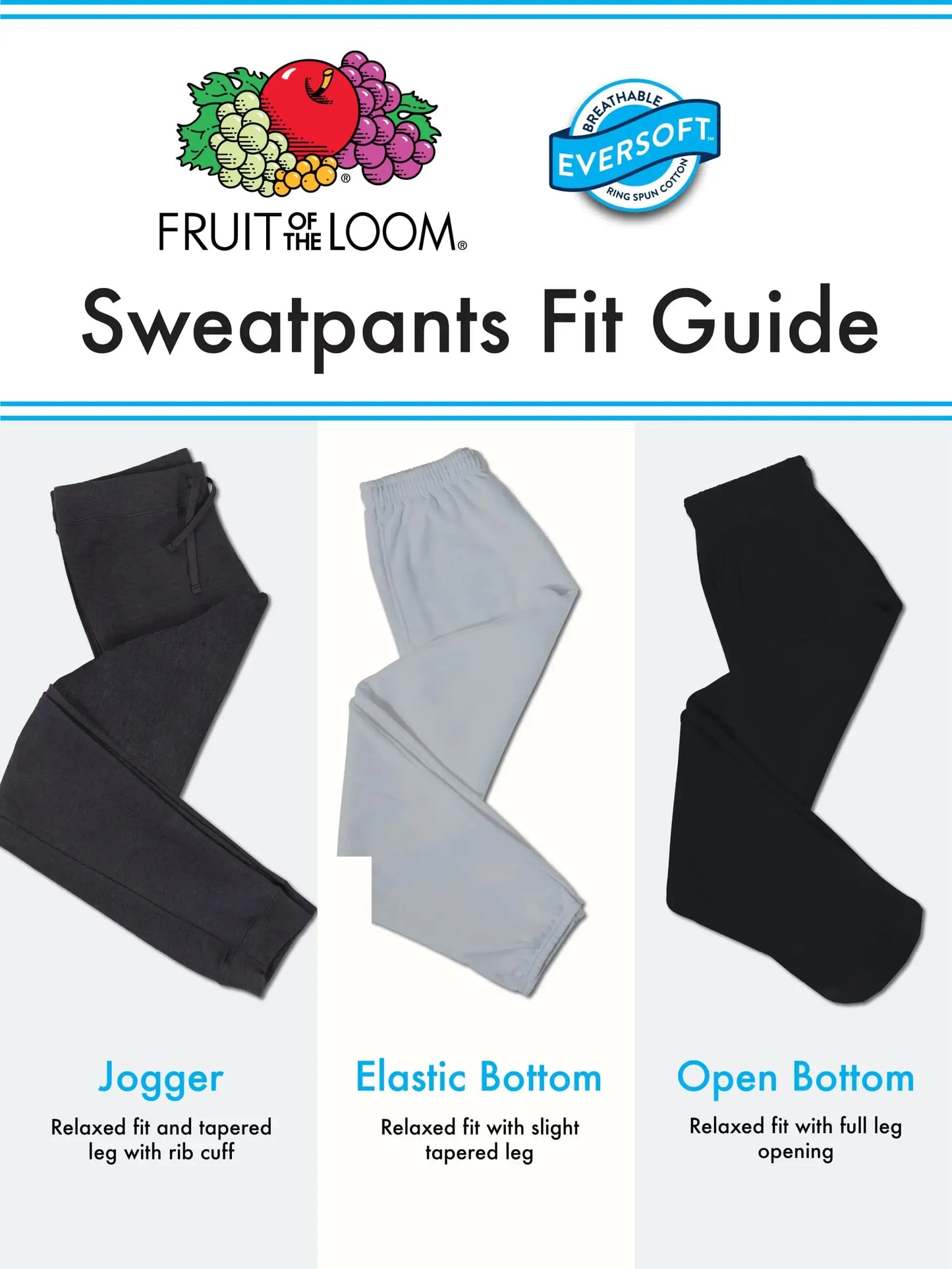 Fruit of the Loom Eversoft Fleece Joggers with Pockets, Relaxed Fit, Moisture Wicking, Breathable, Tapered Sweatpants Large Navy My Store