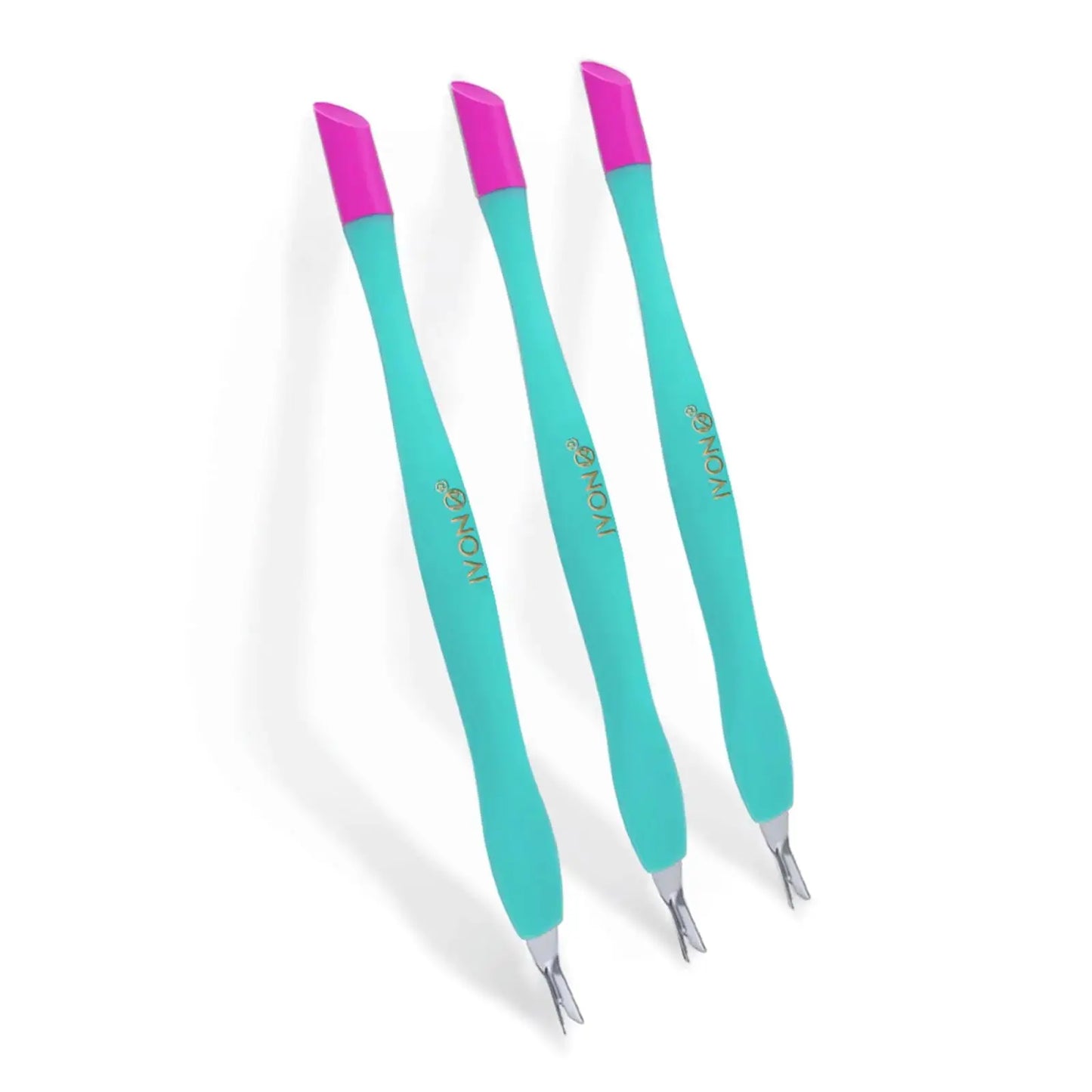 IVON 3pcs Cuticle Trimmer Pusher, Rubber Tip Soft on Nail Bed Green My Store