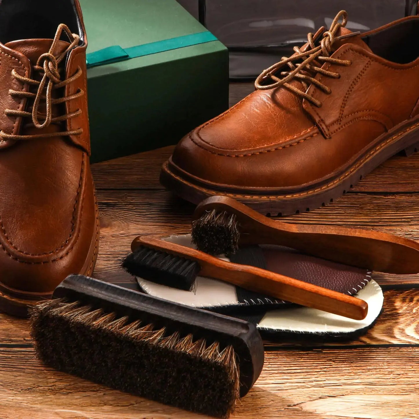 6 Pcs Horsehair Shine Shoes Brush Kit Polish Dauber Applicators Cleaning Leather Shoes Boots Care Brushes Suede Cleaner Brush with Microfiber Shoe Gloves(6 Pcs Style E) 6 Pcs Style E My Store