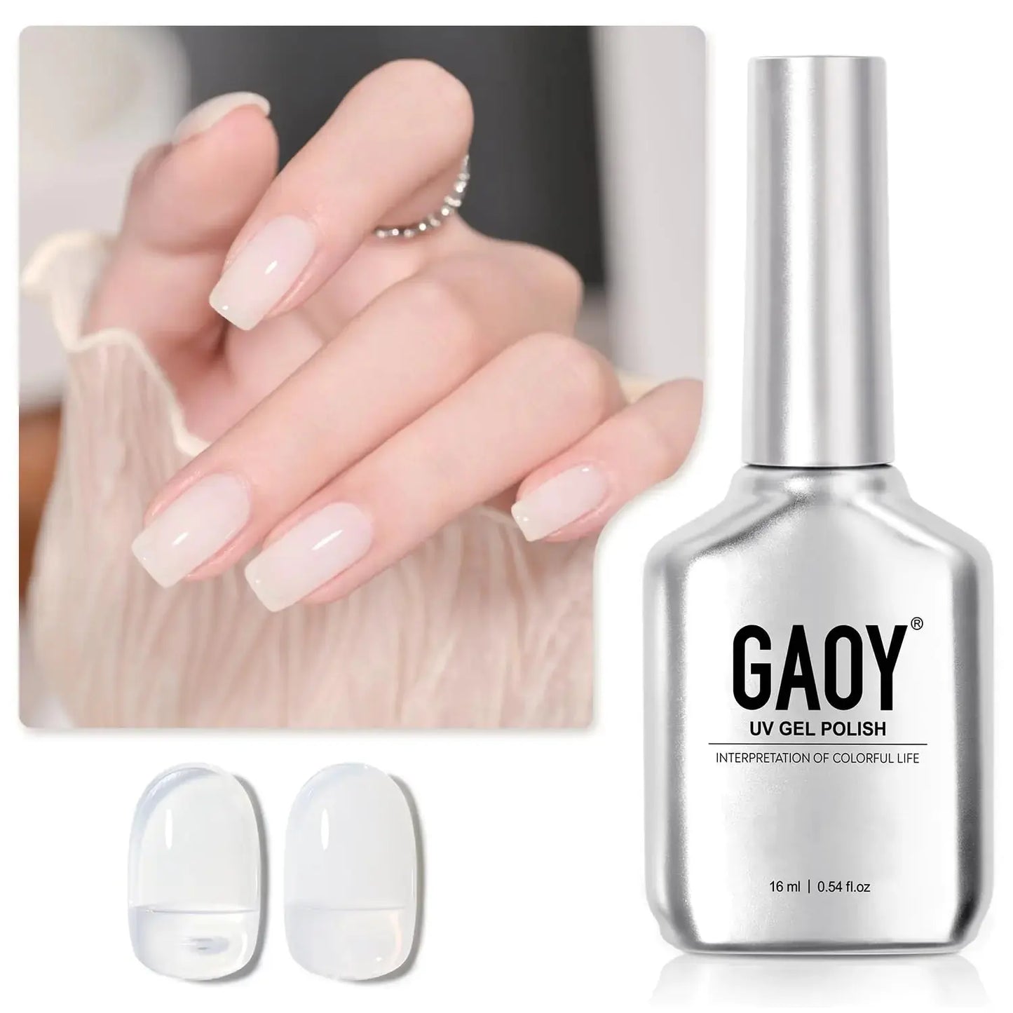 GAOY Jelly Gel Nail Polish, 16ml Sheer White Translucent Soak Off Gel Polish, UV Light Cure for Nail Art DIY, 1439 Creamy White My Store