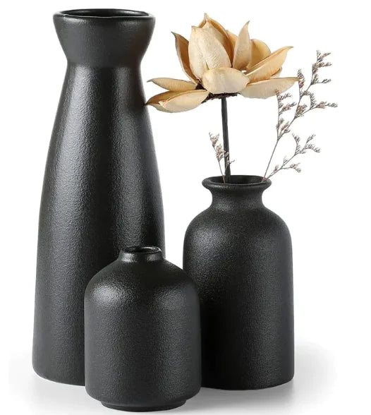 Modern White Ceramic Vase Set WEM Support (www.WEM.support)