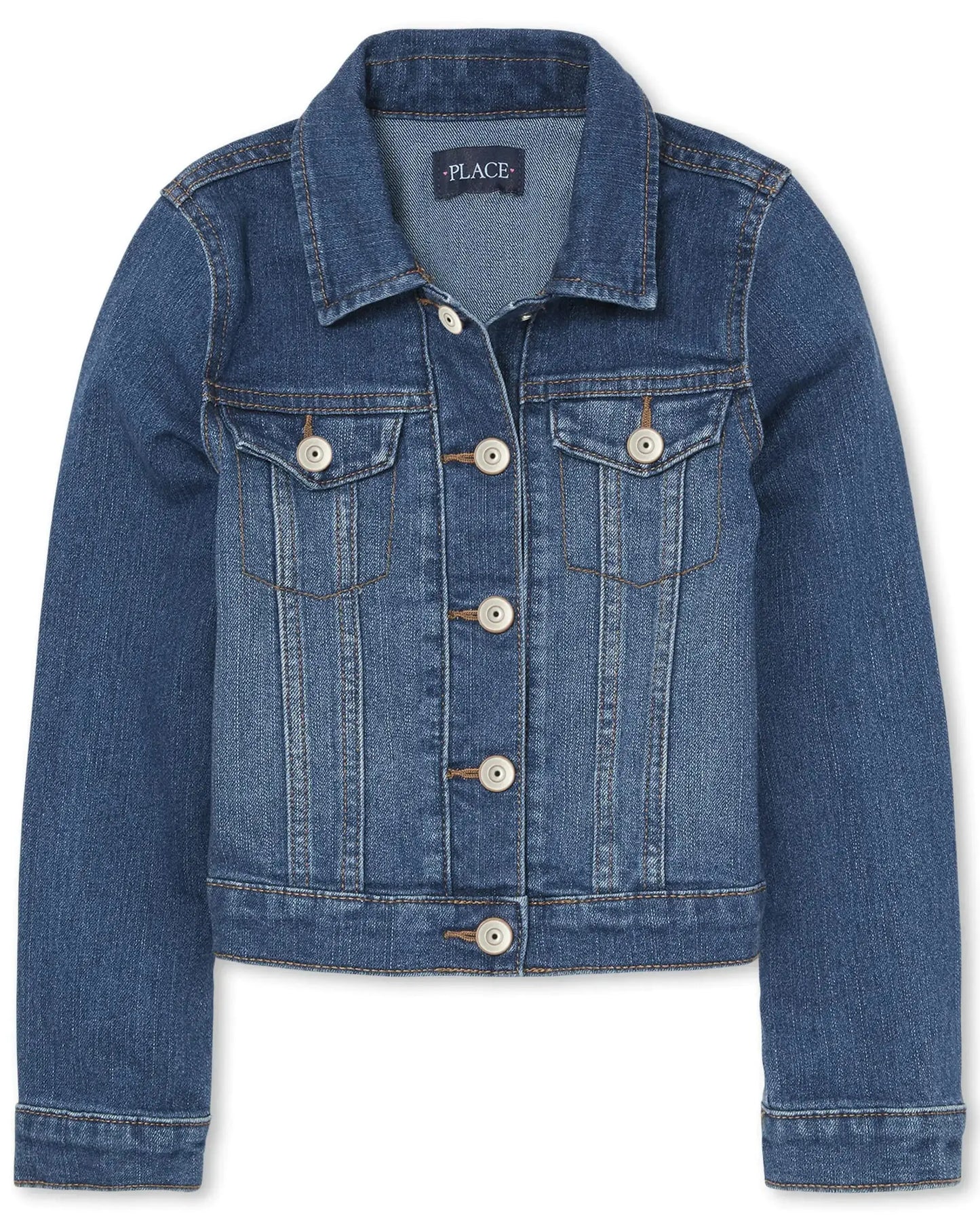 The Children's Place Girls Basic Denim Jacket XX-Large Azure Wash My Store