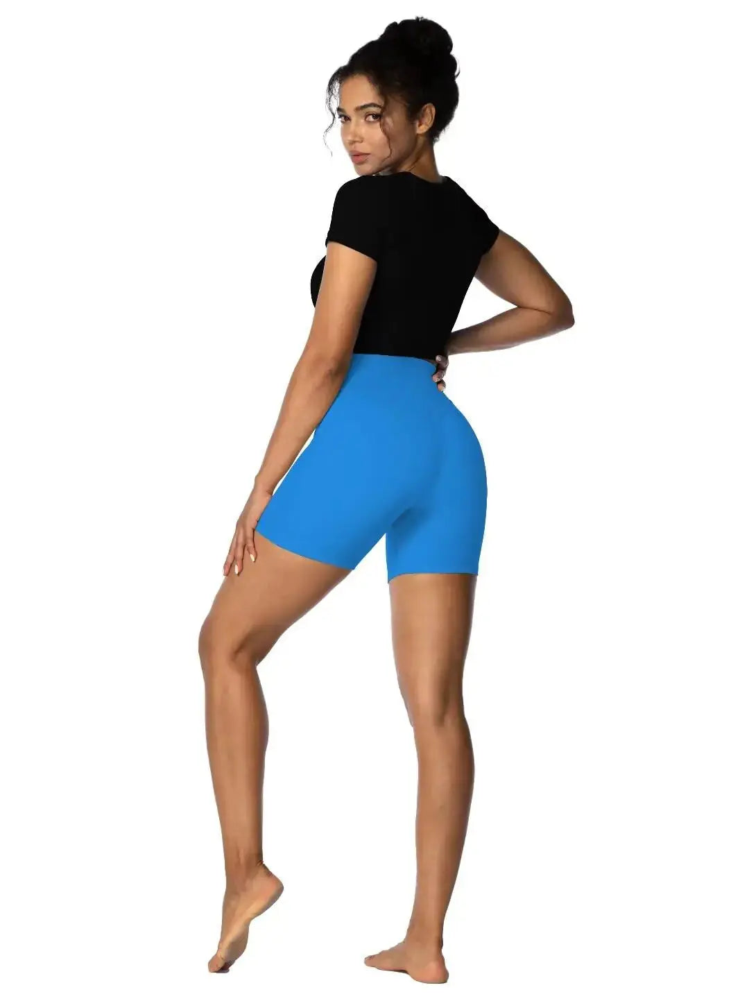 Sunzel Women's Hidden Butt Scrunch Shorts, High Waisted Biker Shorts, Gym Workout Yoga Running Shorts with Tummy Control 6" Inseam X-Small Classic Blue My Store