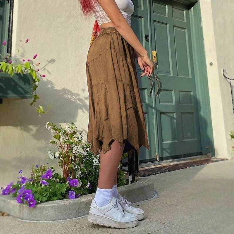 Washed Cotton Pleated Skirt WEM Support (www.WEM.support)