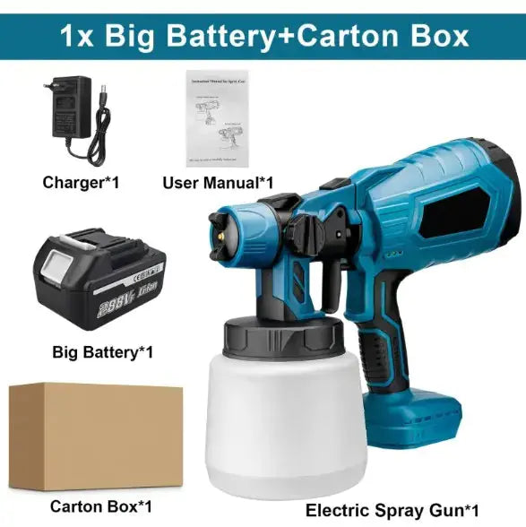 Wireless Paint Sprayer giving you the freedom to move around and reach every corner with ease. With adjustable settings and a lightweight design, My Store