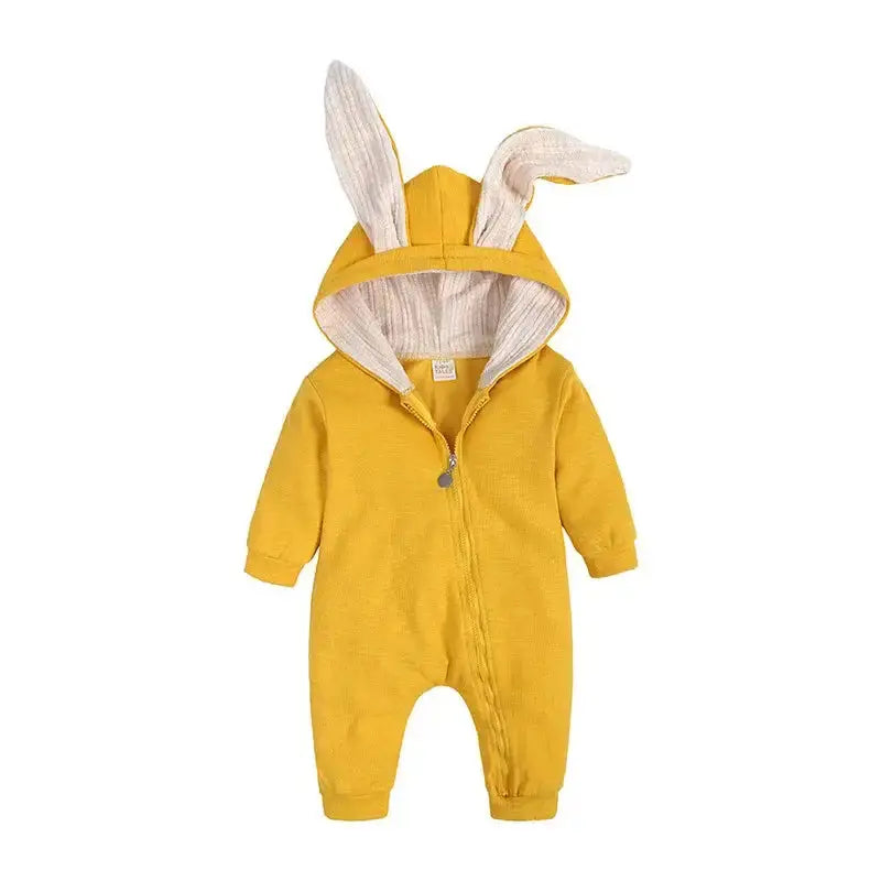 Rabbit Ear Hooded Baby Rompers these rompers are designed to keep your baby warm and stylish. The cute rabbit ear hood adds a fun and playful touch to the outfit, making it perfect for everyday wear or special occasions. Baby Rabbit Ear Rompers My Store