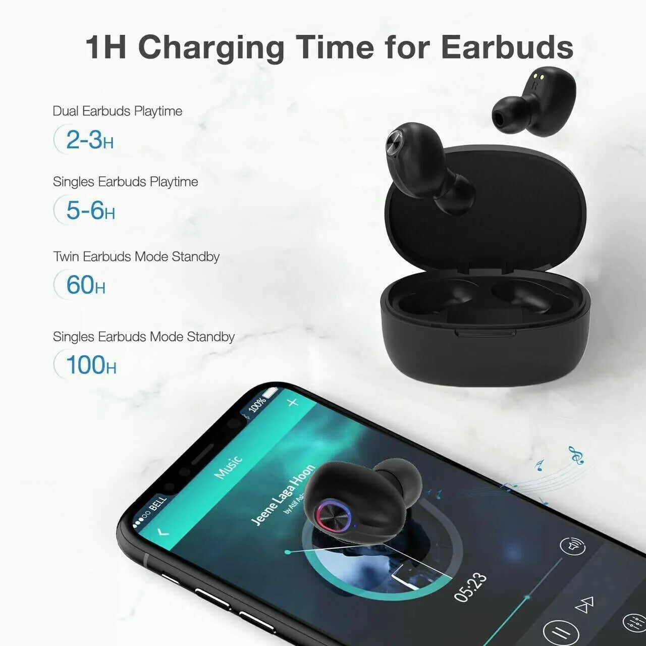 TWS Bluetooth Earbuds Waterproof Bluetooth 5.1 Headset Noise Cancelling Wireless WEM Support (www.WEM.support)