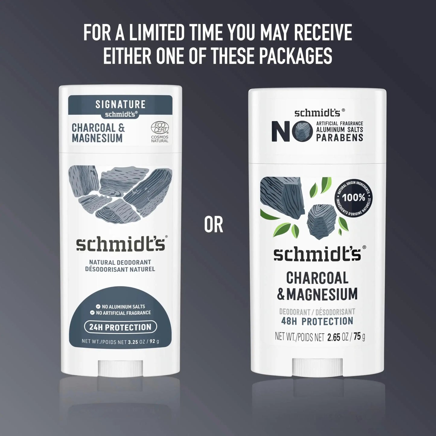 Schmidt's Aluminum-Free Vegan Deodorant Charcoal & Magnesium with 24 Hour Odor Protection, 4 Count for Women and Men, Natural Ingredients, Cruelty-Free, 2.65 oz My Store