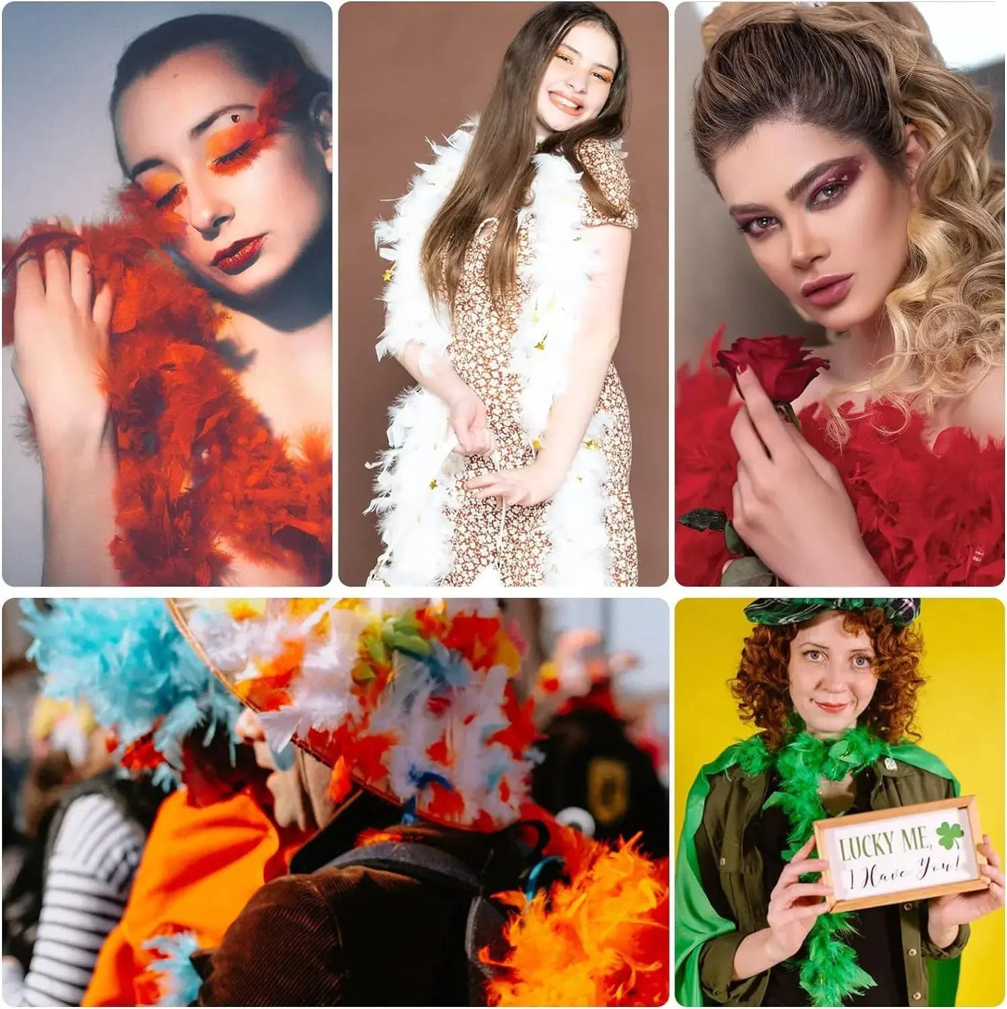 THARAHT 19 Color- 40/60/100g 2Yard Chandelle Feather Boa Dancing Wedding Party Halloween Costume Decoration Feathers boa 40g Hot Pink My Store