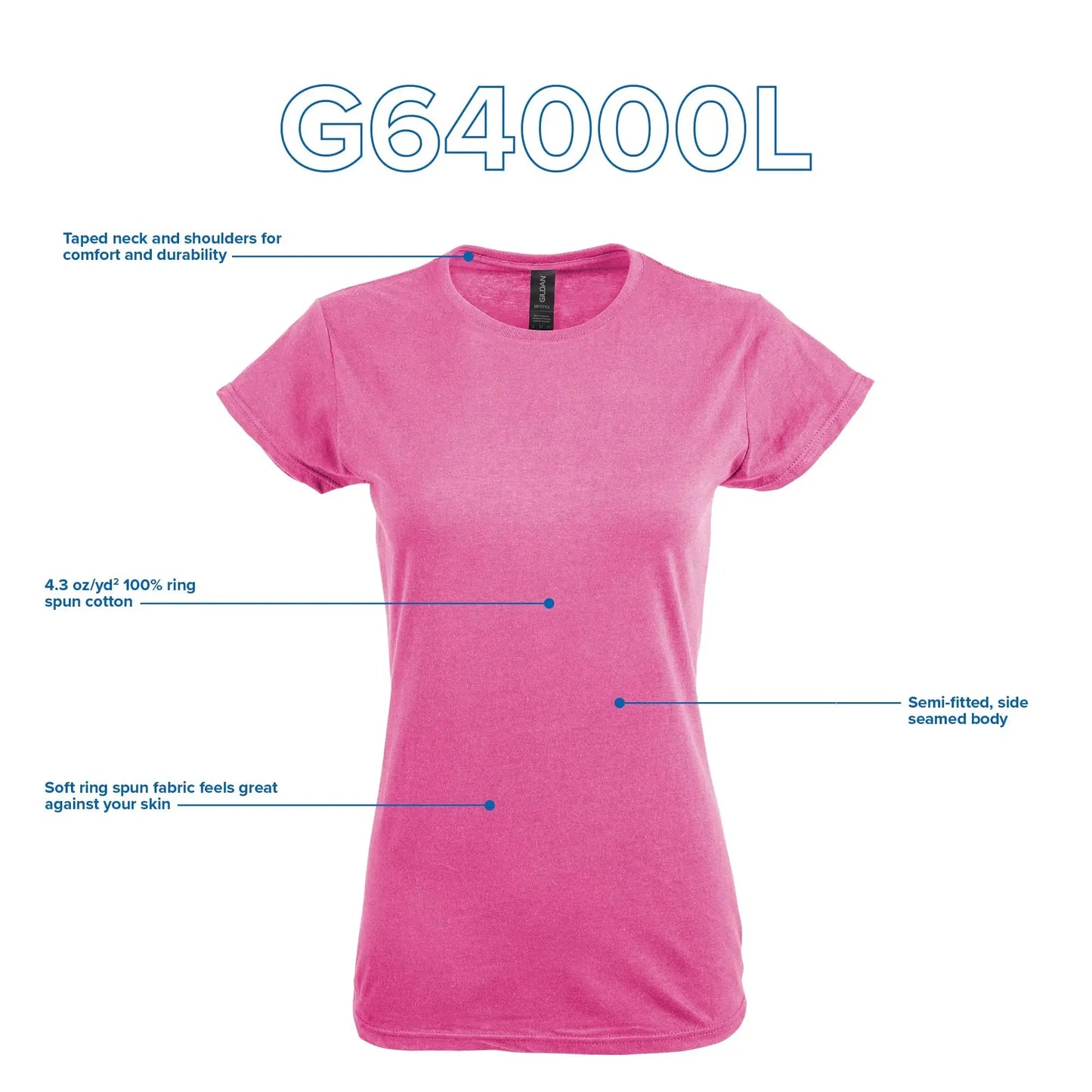 Gildan Women's Softstyle Cotton T-Shirt, Style G64000L, Multipack X-Large White (2-pack) My Store