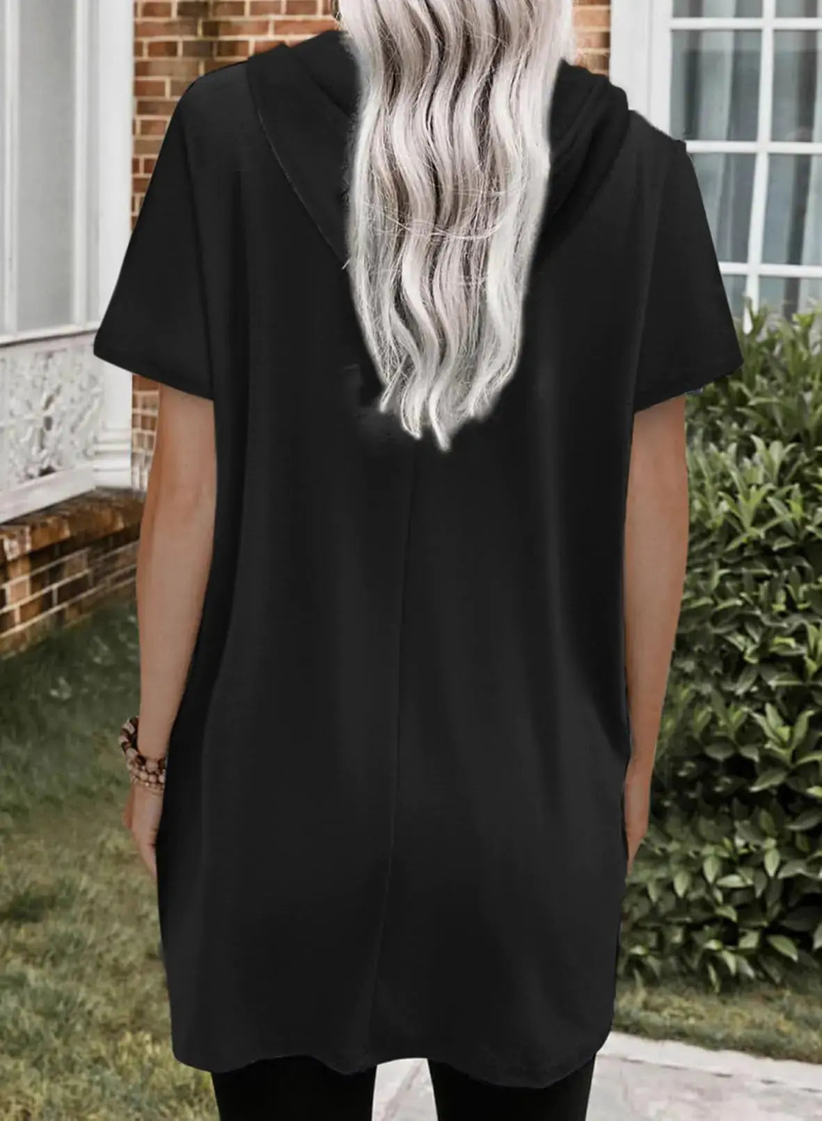 Dokotoo Womens Summer Tops Oversized Hoodies Casual Short Sleeve Shirts Fashion Tunic Tops with Pockets Medium Black My Store