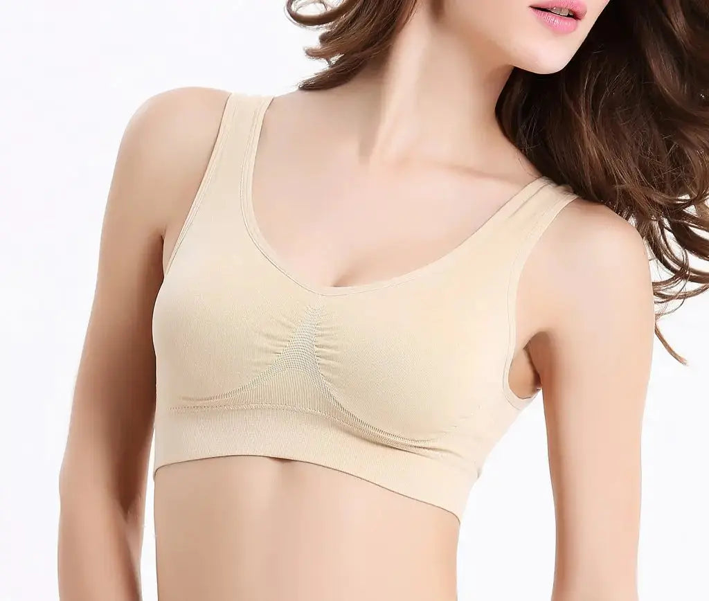 Vermilion Bird Women's 3 Pack Seamless Comfortable Sports Bra with Removable Pads 3X-Large 4 Pack:black*2 Beige*2 My Store