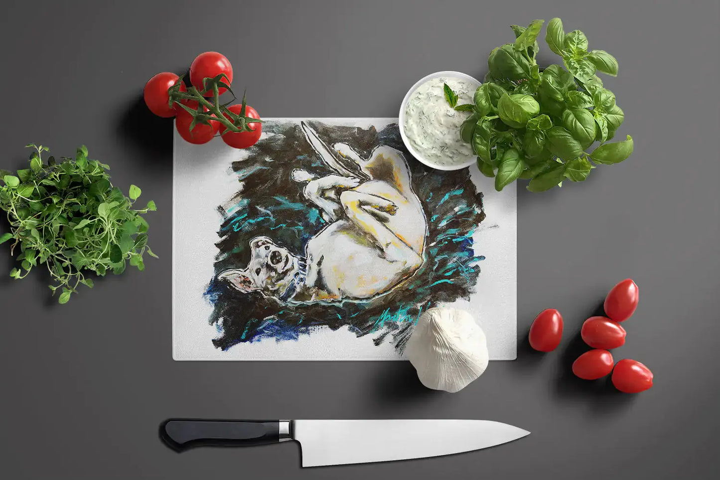 Happy Times Greyhoud Glass Cutting Board My Store