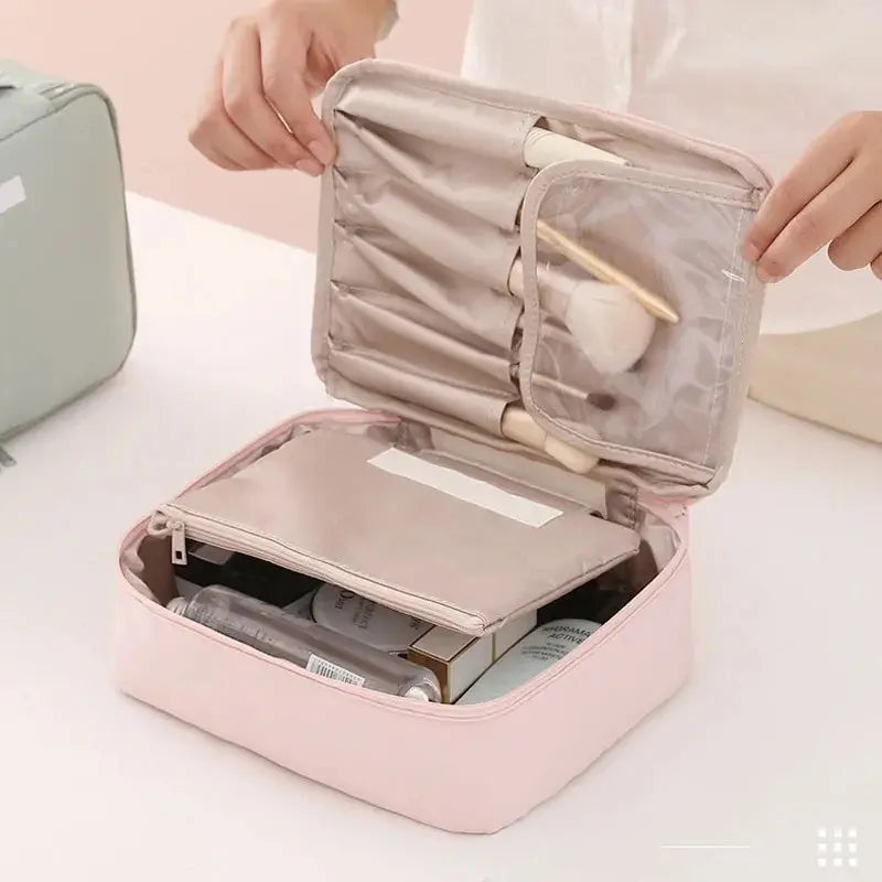 Makeup Bag Organizer Stylish his organizer features multiple compartments and pockets to store your makeup brushes, lipsticks, eyeliners, and more. My Store