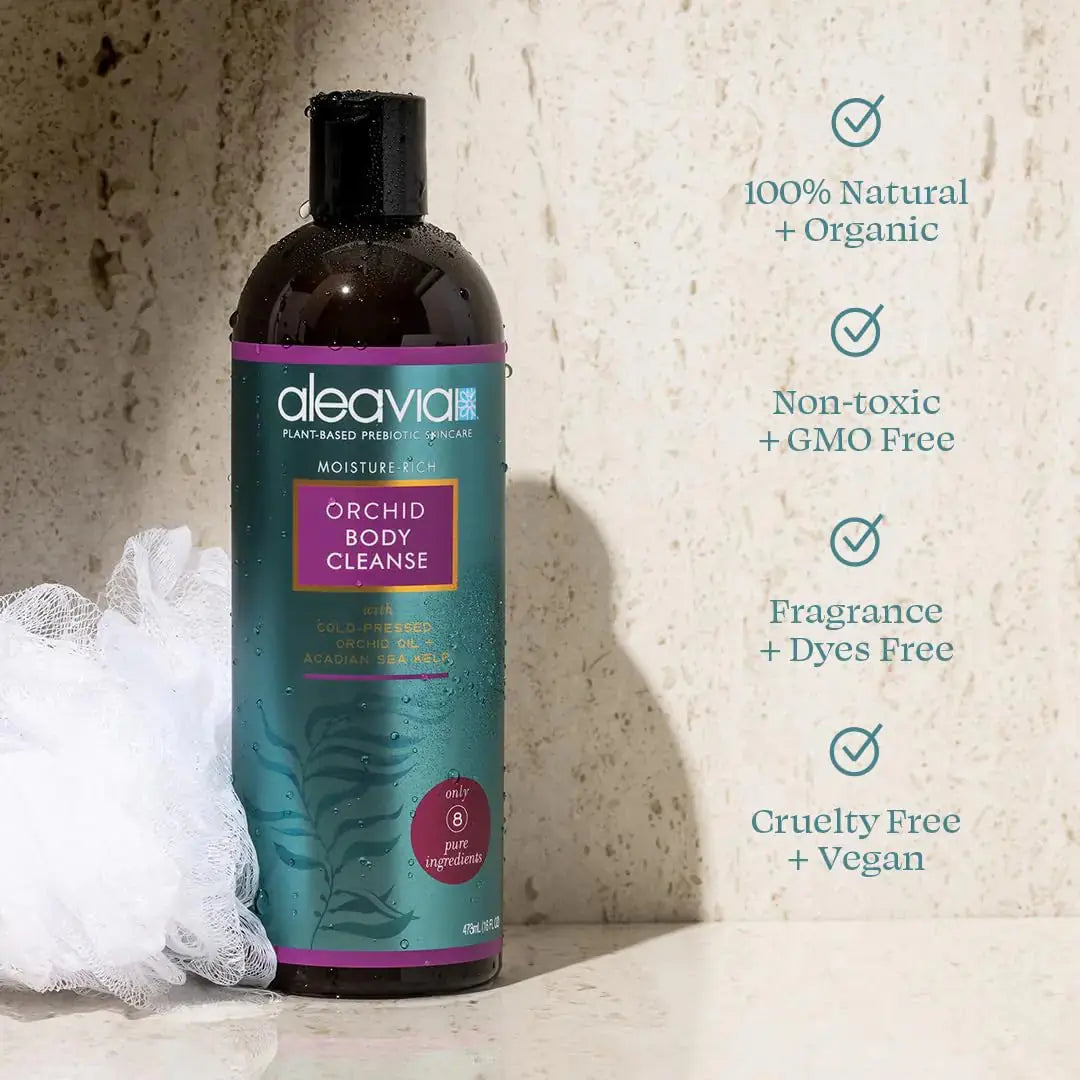 Aleavia Body Cleanse – Organic & All-Natural Prebiotic Body Wash with Pure Cold-Pressed Orchid Oil – Nourish Your Skin Microbiome – 16 Oz My Store