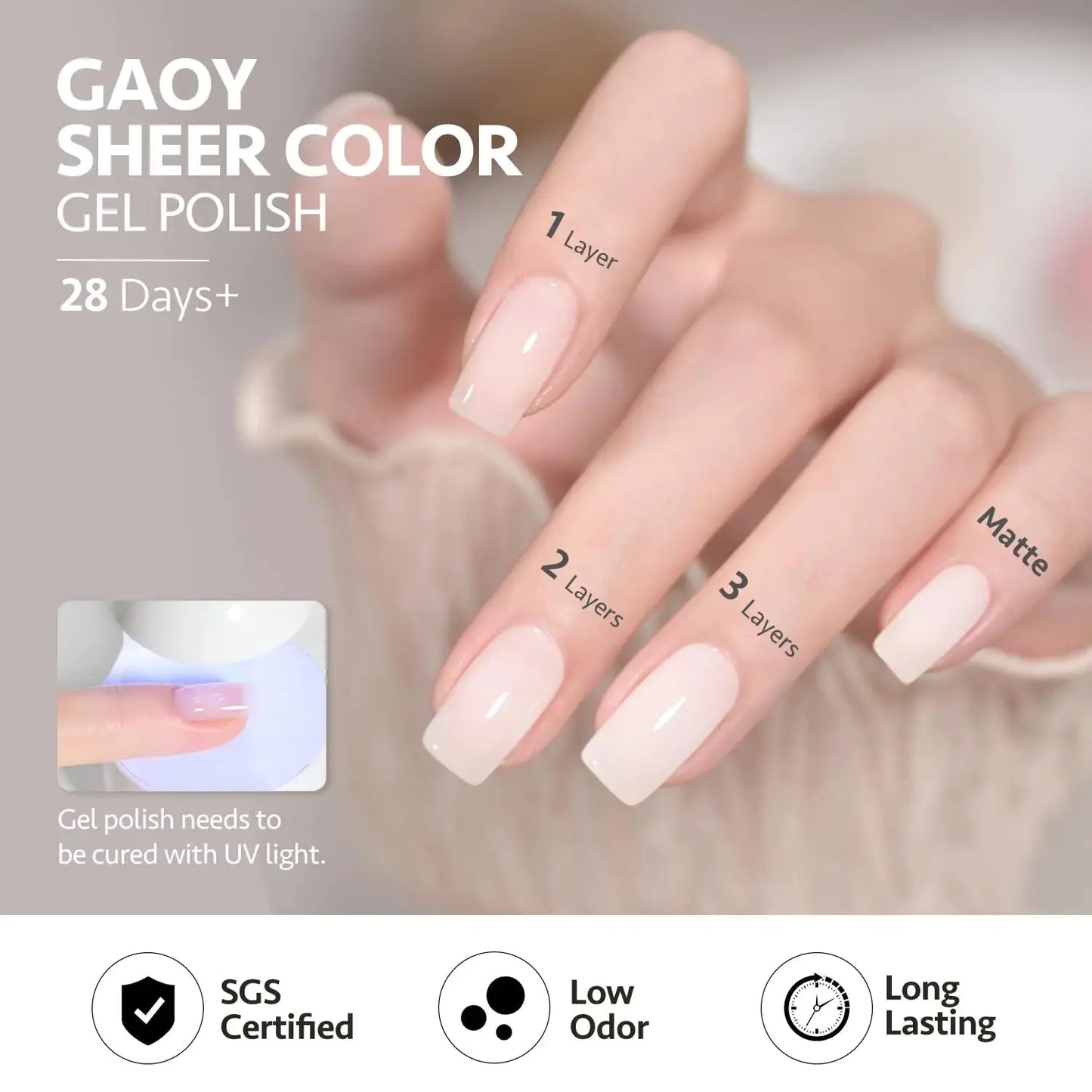 GAOY Jelly Gel Nail Polish, 16ml Sheer White Translucent Soak Off Gel Polish, UV Light Cure for Nail Art DIY, 1439 Creamy White My Store