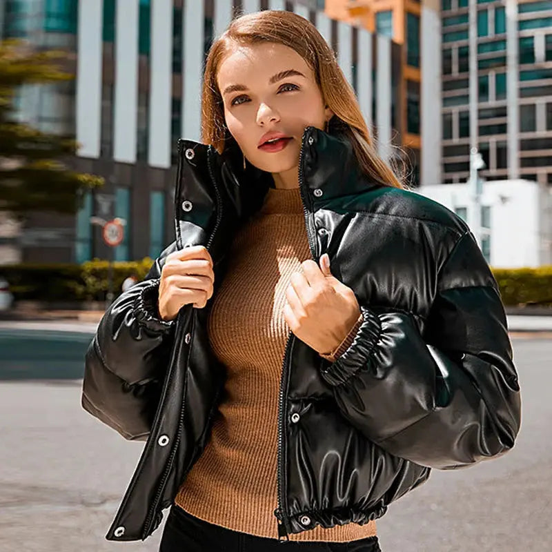 Women Winter Thick PU Leather Coats, Winter Women Leather Coats My Store