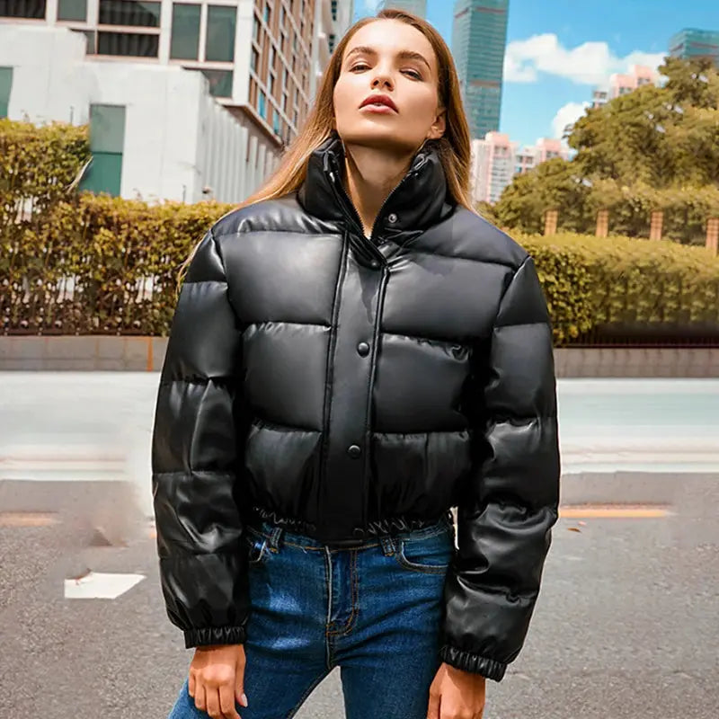 Women Winter Thick PU Leather Coats, Winter Women Leather Coats My Store