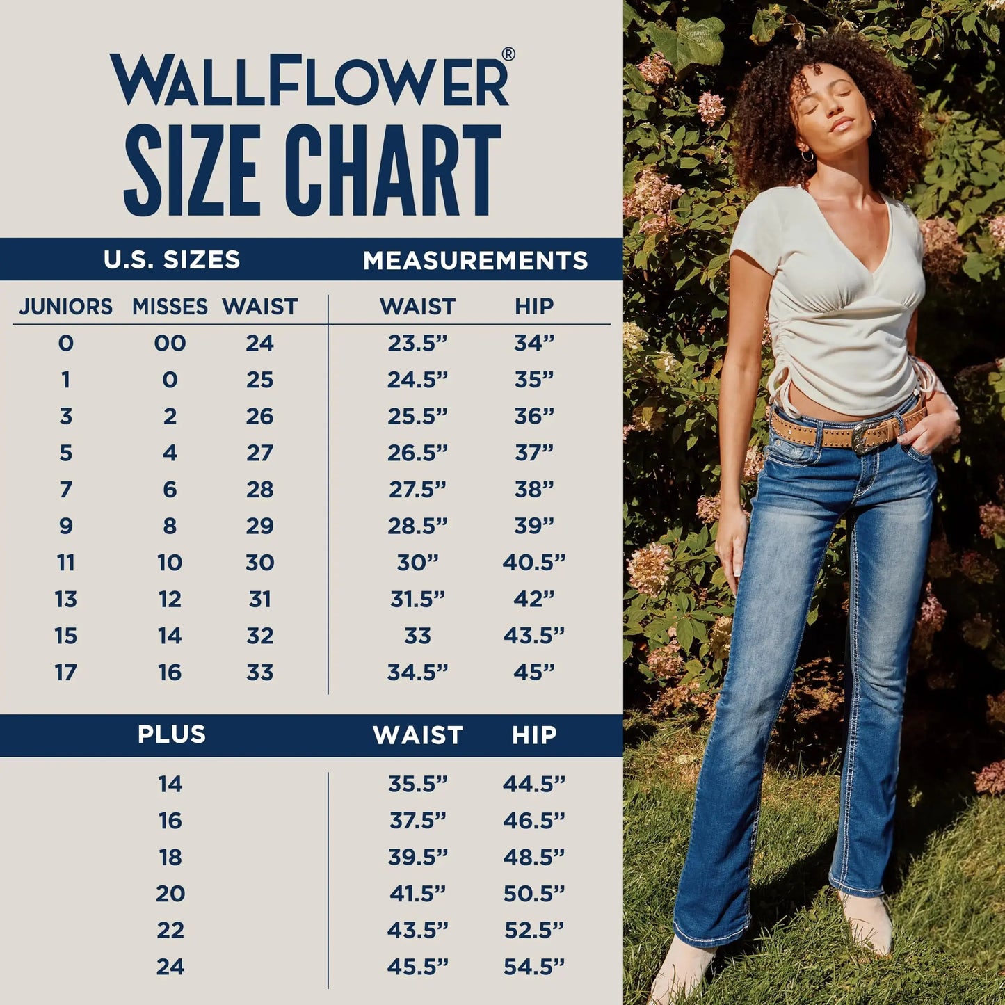 WallFlower Women's Luscious Curvy Bootcut Mid-Rise Insta Stretch Juniors Jeans Standard 5 Betsy My Store