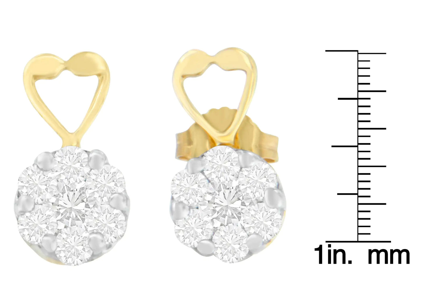 14K Yellow Gold 1ct. TDW Round-cut Diamond Earrings (I-J,SI2-I1) WEM Support (www.WEM.support)