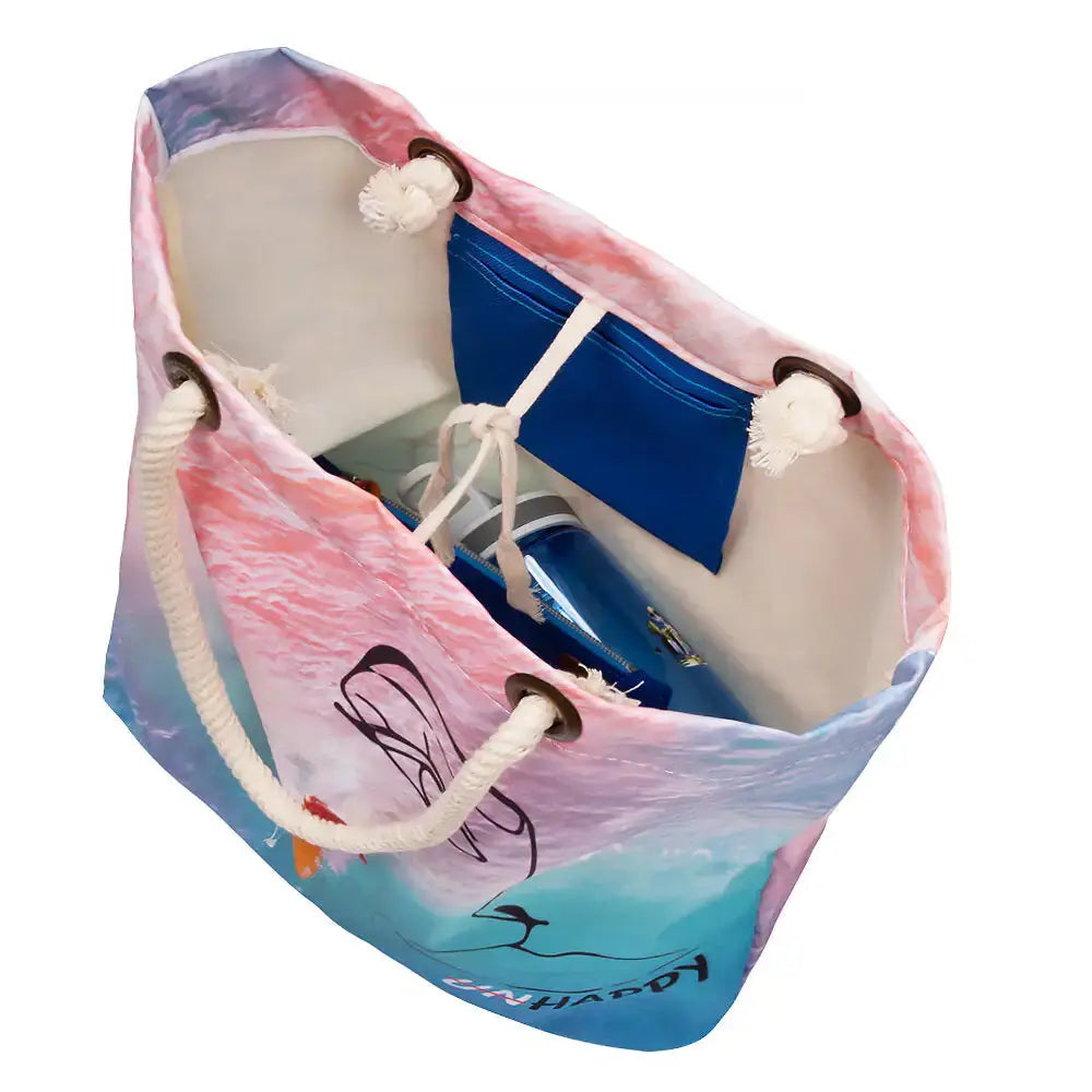 Biggdesign Faces Happy Beach Bag My Store