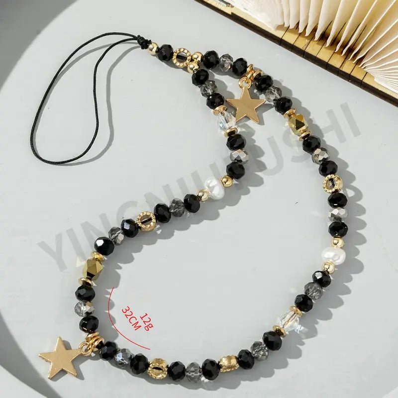 Star Beaded Phone Lanyard Chain WEM Support (www.WEM.support)