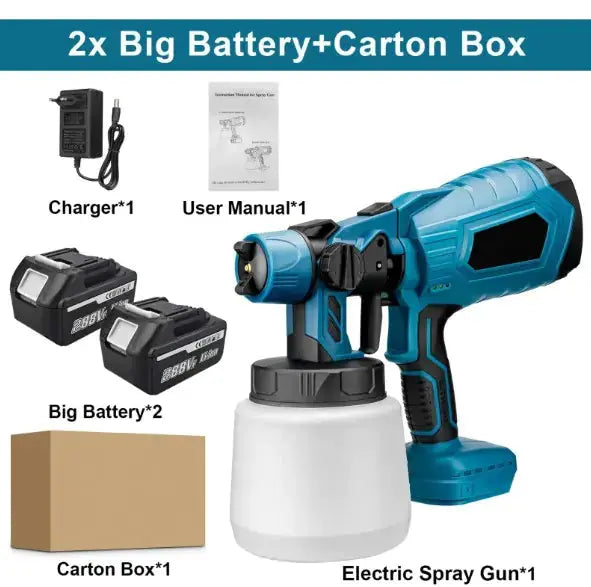 Wireless Paint Sprayer giving you the freedom to move around and reach every corner with ease. With adjustable settings and a lightweight design, My Store