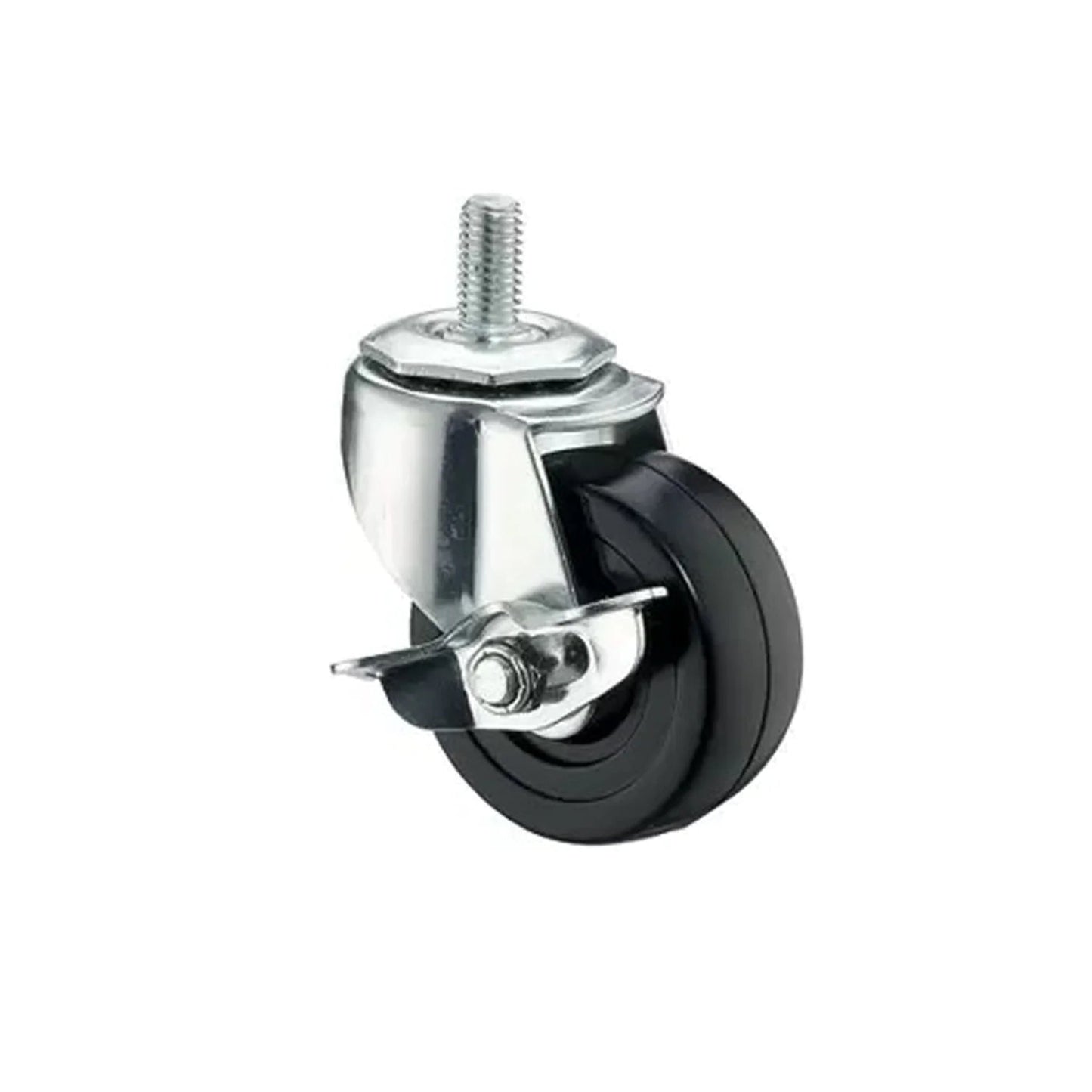 4x 3 Inch Rubber Casters Heavy Duty Safety Brake Wheels For Wire Shelving Rack WEM Support (www.WEM.support)