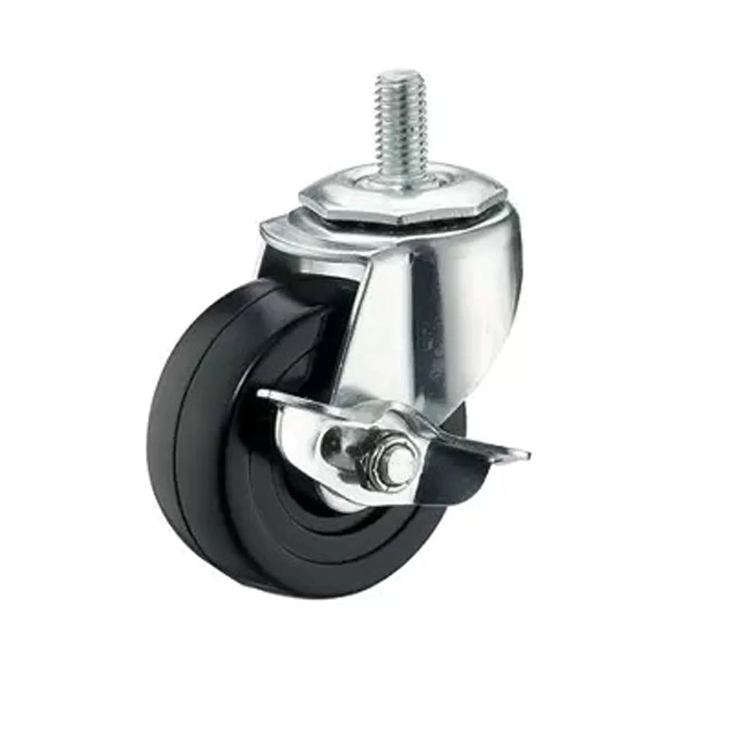 4x 3 Inch Rubber Casters Heavy Duty Safety Brake Wheels For Wire Shelving Rack WEM Support (www.WEM.support)
