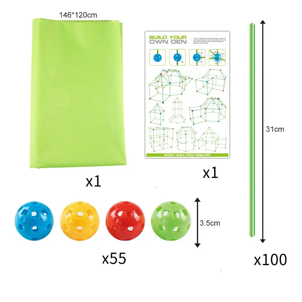 Smart Children Bead Tent Kit - Superb Fort Building Kit Toy My Store