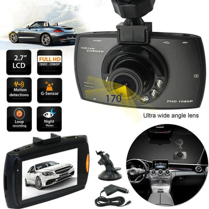 2.7'' Full HD 1080P Dash Cam Car DVR Front & Rear Camera Night Vision G-Sensor WEM Support (www.WEM.support)