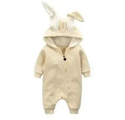 Rabbit Ear Hooded Baby Rompers these rompers are designed to keep your baby warm and stylish. The cute rabbit ear hood adds a fun and playful touch to the outfit, making it perfect for everyday wear or special occasions. Baby Rabbit Ear Rompers My Store