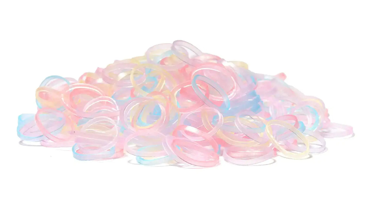 Mini Hair Elastics for Girls Transparent Rubber Bands, 1000 PCS, Multi Color 1 Count (Pack of 1000) Transparent color My Store