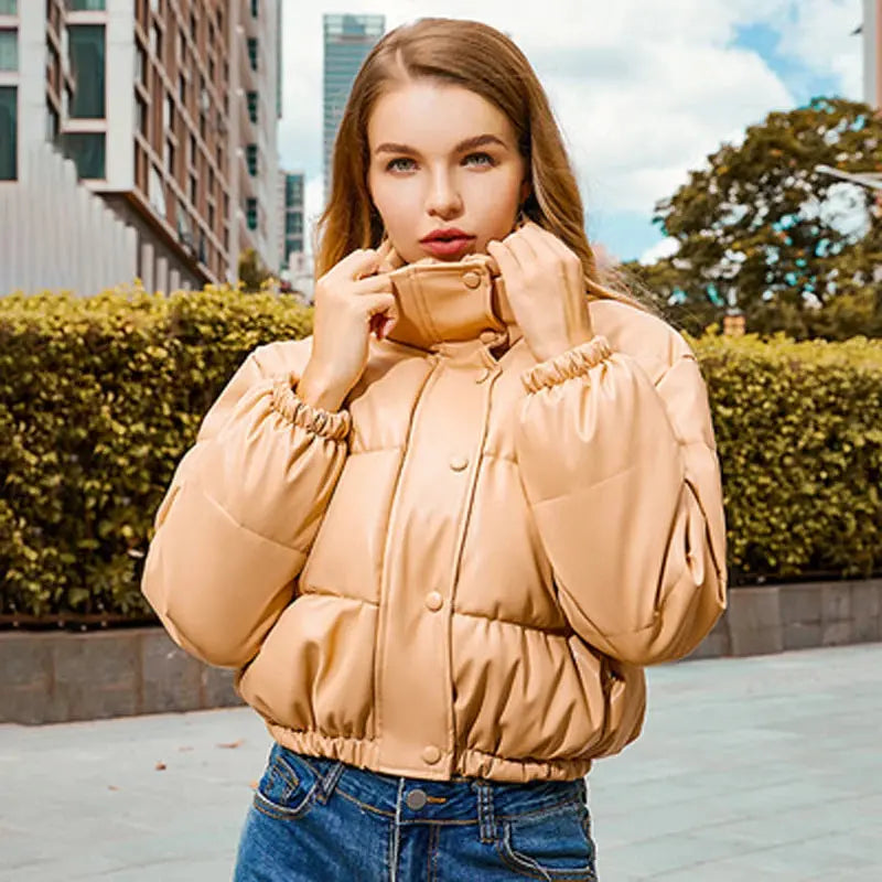 Women Winter Thick PU Leather Coats, Winter Women Leather Coats My Store