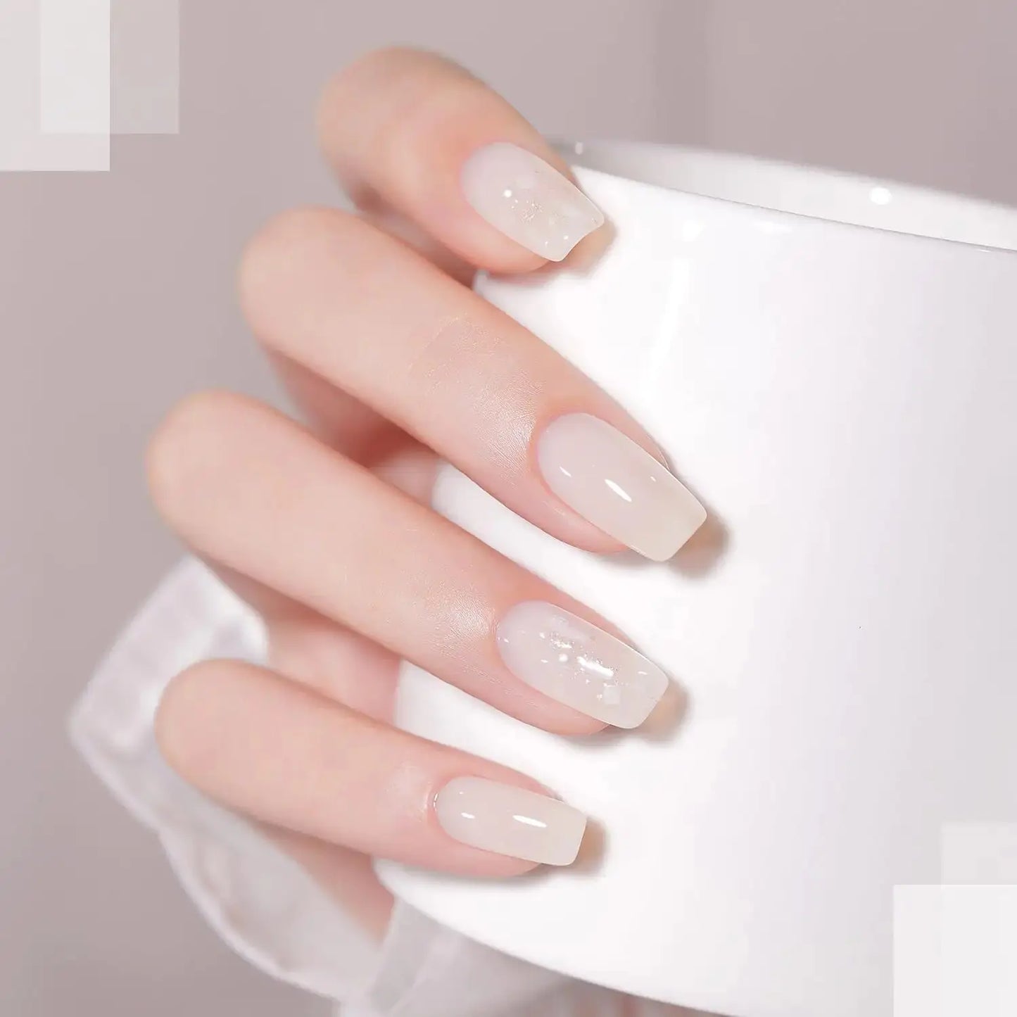 GAOY Jelly Gel Nail Polish, 16ml Sheer White Translucent Soak Off Gel Polish, UV Light Cure for Nail Art DIY, 1439 Creamy White My Store