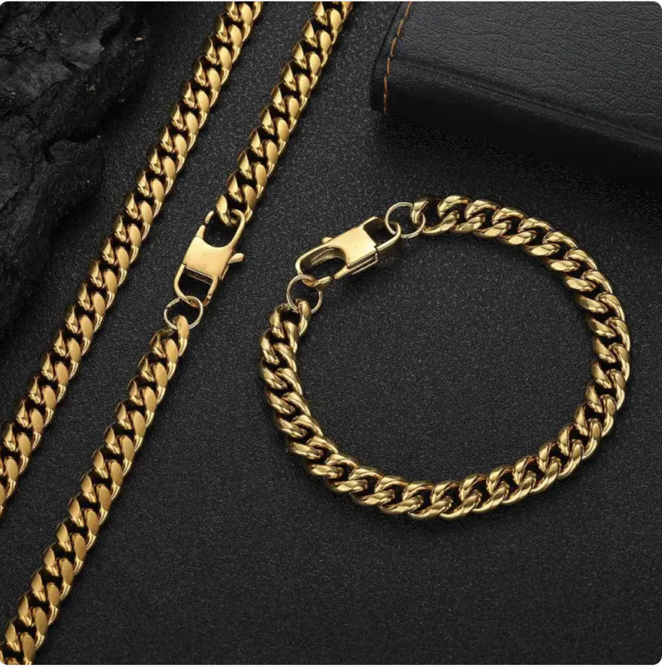 Hip Hop Titanium Steel Cuban Chain Necklace WEM Support (www.WEM.support)