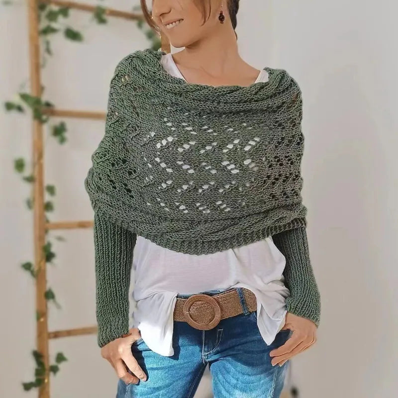 Knitted Double Sleeve Shawl WEM Support (www.WEM.support)