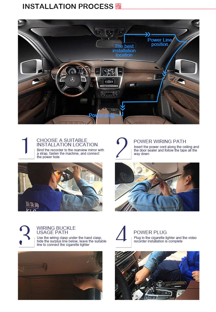 2.7'' Full HD 1080P Dash Cam Car DVR Front & Rear Camera Night Vision G-Sensor WEM Support (www.WEM.support)