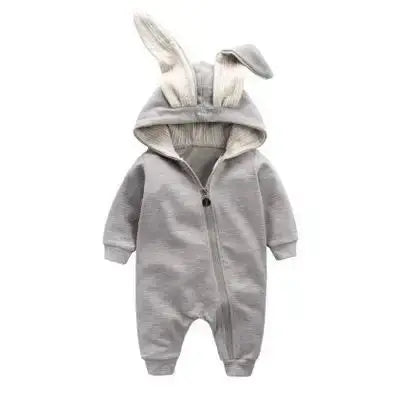 Rabbit Ear Hooded Baby Rompers these rompers are designed to keep your baby warm and stylish. The cute rabbit ear hood adds a fun and playful touch to the outfit, making it perfect for everyday wear or special occasions. Baby Rabbit Ear Rompers My Store
