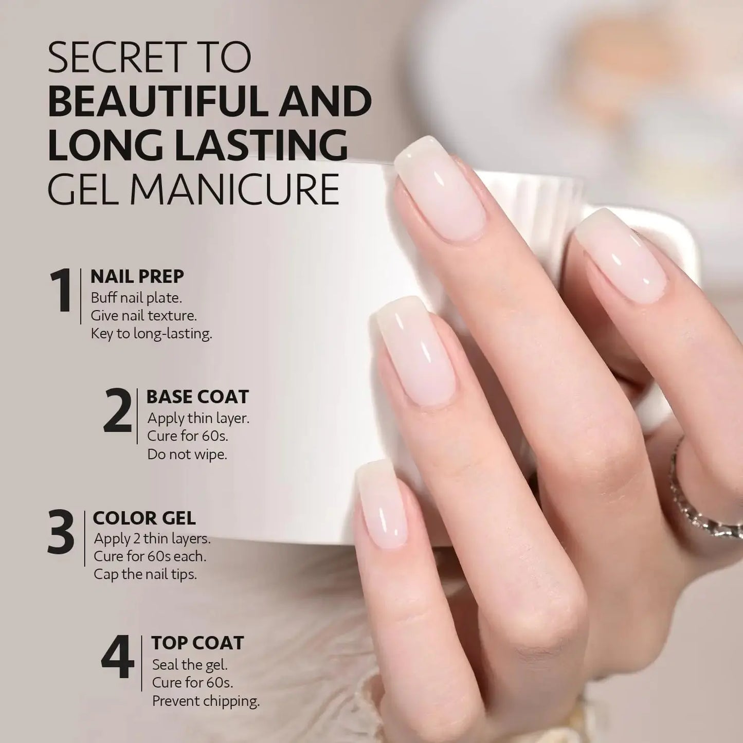 GAOY Jelly Gel Nail Polish, 16ml Sheer White Translucent Soak Off Gel Polish, UV Light Cure for Nail Art DIY, 1439 Creamy White My Store