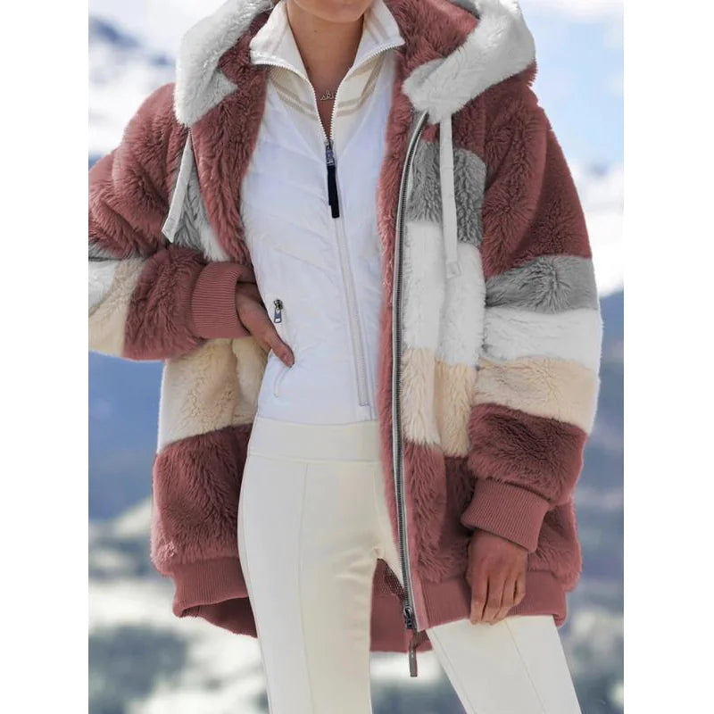 Vibrant Multicolor Patchwork Hooded Crop Jacket WEM Support (www.WEM.support)