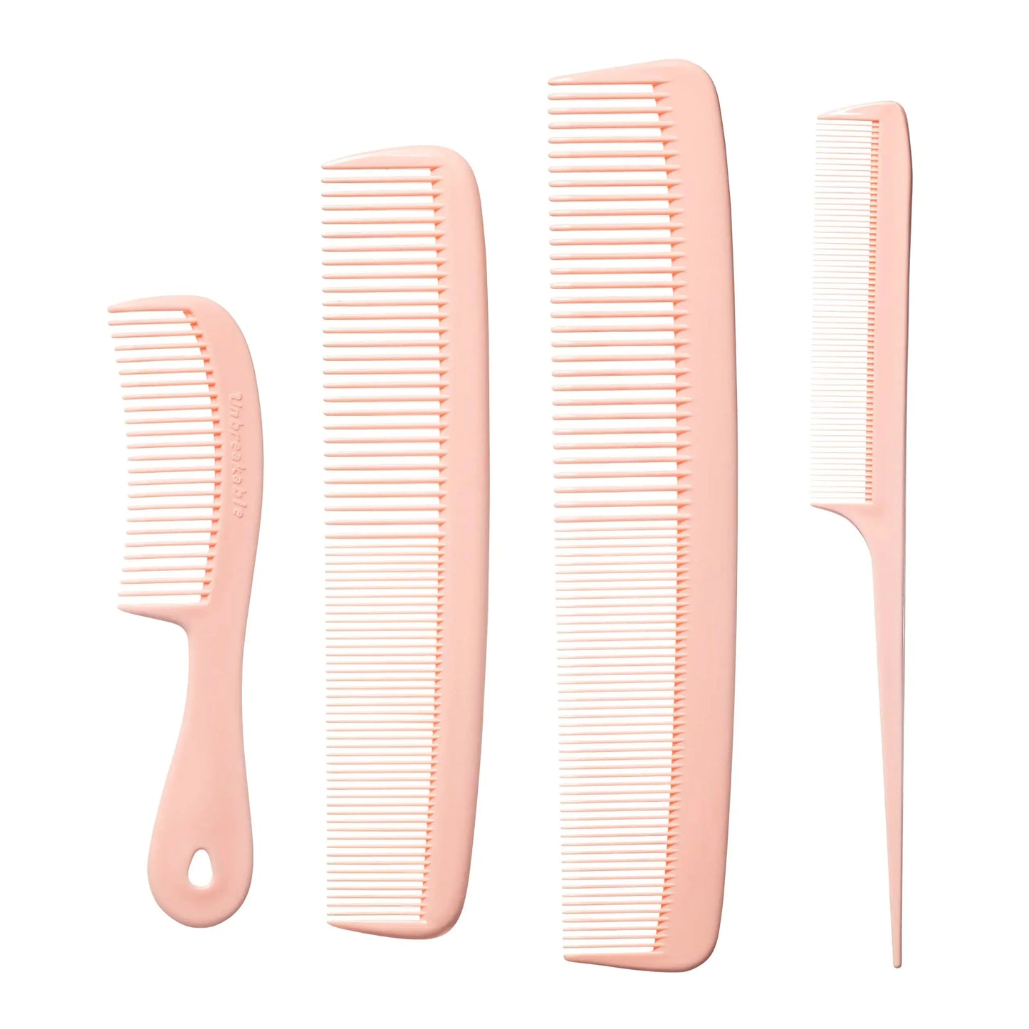 Mars Wellness 4 Piece Professional Comb Set Peach Pastel - USA MADE - Fine Pro Tail Combs, Dresser Hair Comb Styling Comb - Premium Grade for Men and Women - Parting Teasing and Styling - Peach Pastel 4 Piece Set My Store