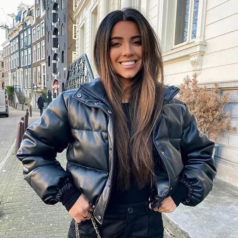 Women Winter Thick PU Leather Coats, Winter Women Leather Coats My Store