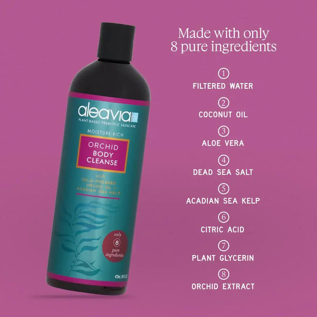 Aleavia Body Cleanse – Organic & All-Natural Prebiotic Body Wash with Pure Cold-Pressed Orchid Oil – Nourish Your Skin Microbiome – 16 Oz My Store