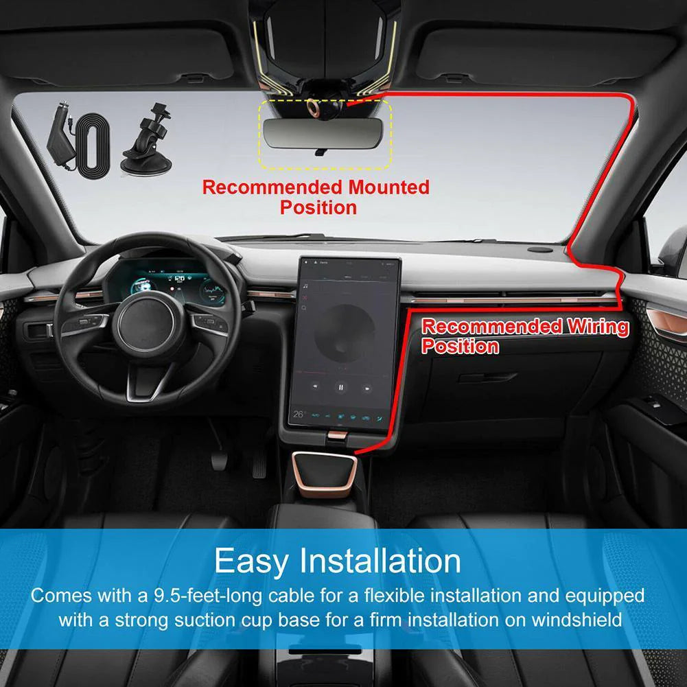 2.7'' Full HD 1080P Dash Cam Car DVR Front & Rear Camera Night Vision G-Sensor WEM Support (www.WEM.support)