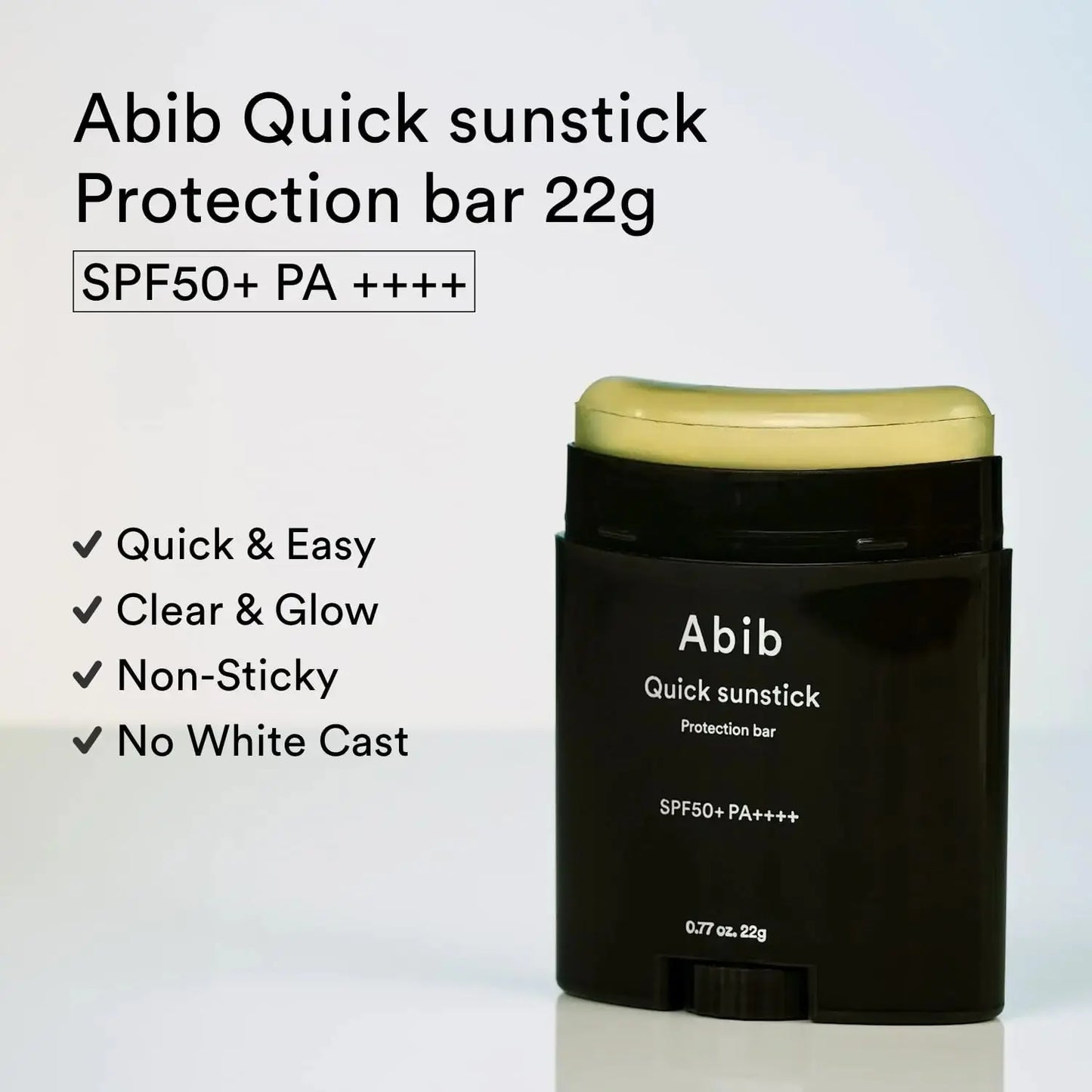 Abib Quick Sunstick Protection Bar SPF50+ 0.77 fl oz/22 g Sun Care, No Whitecast Sunscreen, No Sticky for All Type Skin, Face and Body, Less Stress My Store