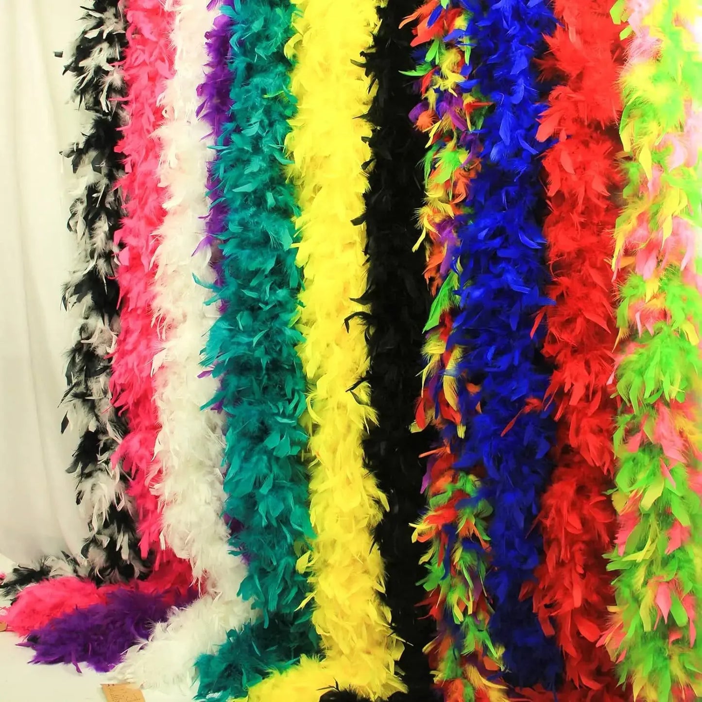 THARAHT 19 Color- 40/60/100g 2Yard Chandelle Feather Boa Dancing Wedding Party Halloween Costume Decoration Feathers boa 40g Hot Pink My Store