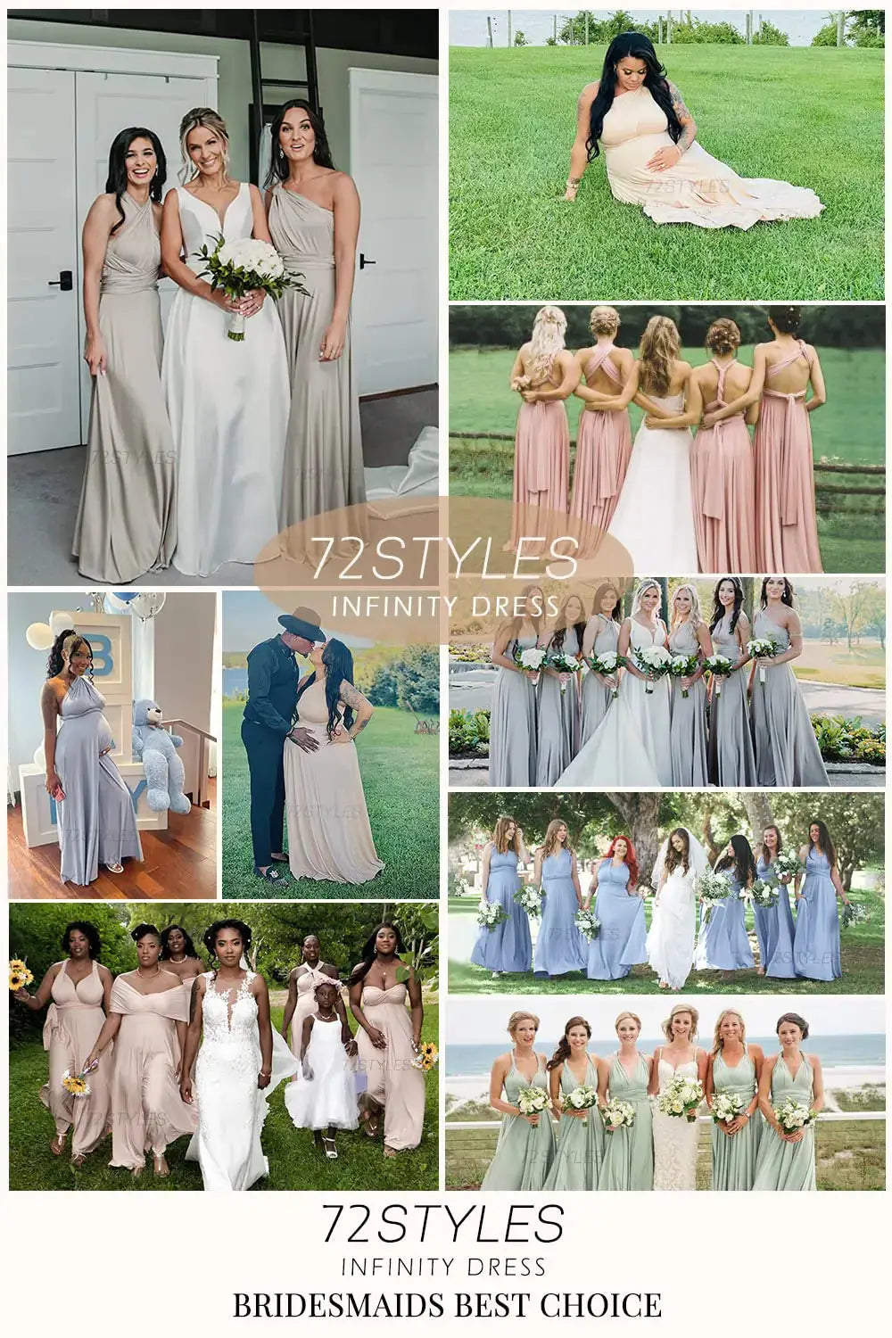 72styles Infinity Dress with Bandeau, Convertible Bridesmaid Dress, Long, Plus Size, Multi-Way Dress, Twist Wrap Dress One Size Plus Olive Green My Store
