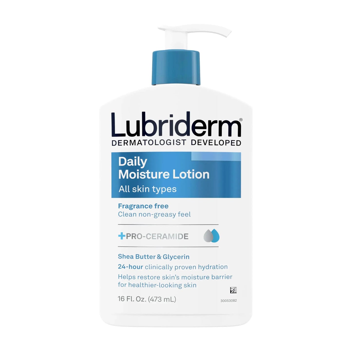 Lubriderm Fragrance Free Daily Moisture Lotion + Pro-Ceramide, Shea Butter & Glycerin, Face, Hand & Body Lotion for Sensitive Skin, Hydrating Lotion for Healthier-Looking Skin, 16 fl. oz My Store